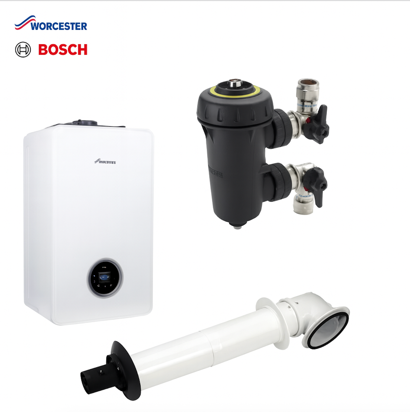 Worcester Bosch Greenstar 4000 30kW Combi Boiler with Horizontal Flue and Filter 7733600373 Bulk Buy (6 Units)