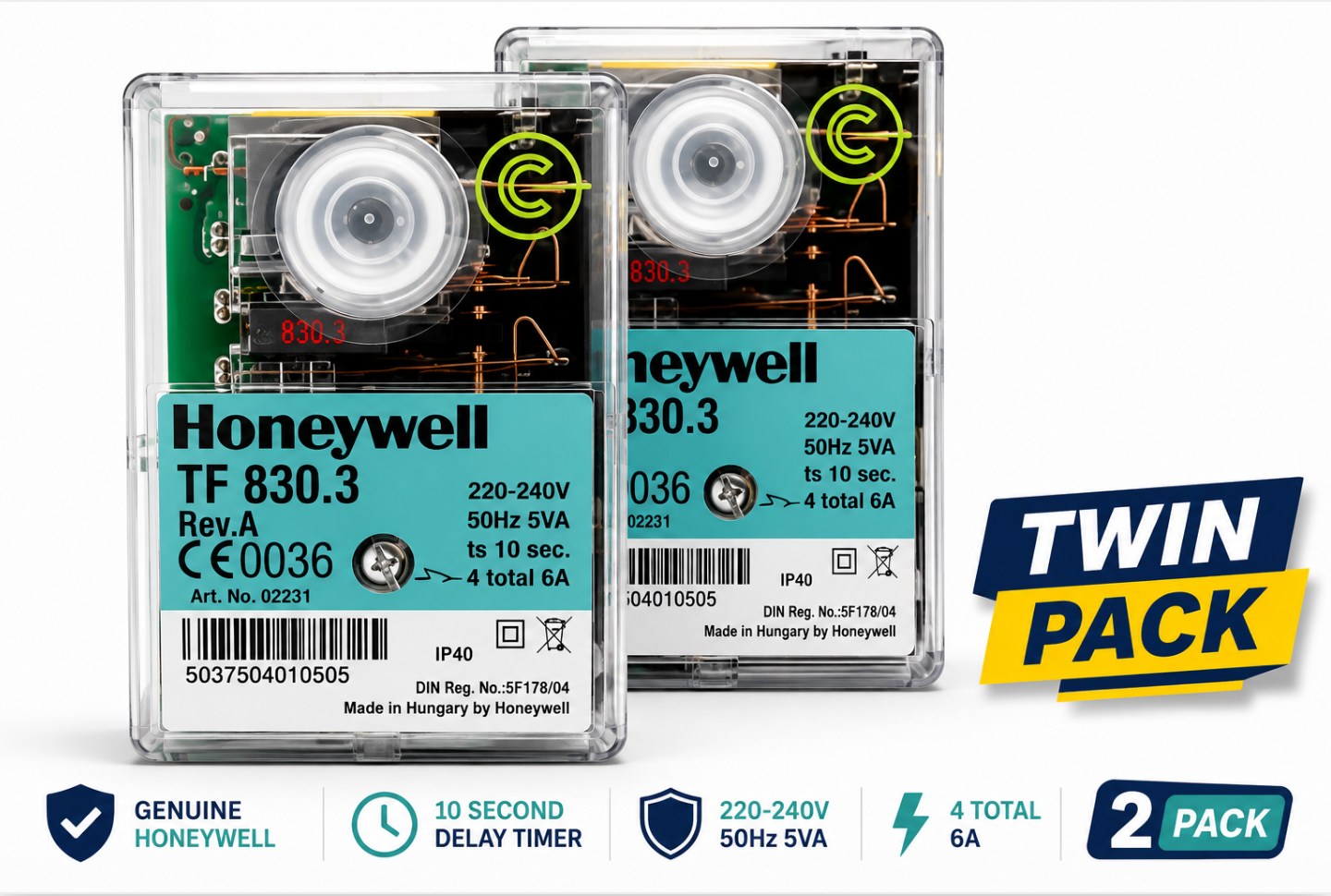 Resideo (Honeywell Satronic) TF830.3 Control Box - Twin Pack