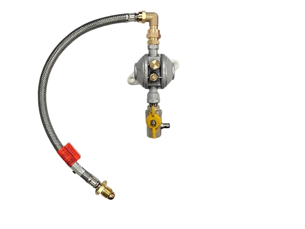 LPG Single Regulator Kit 4kg/hr with OPSO | Single Cylinder | Over-braided Pigtail