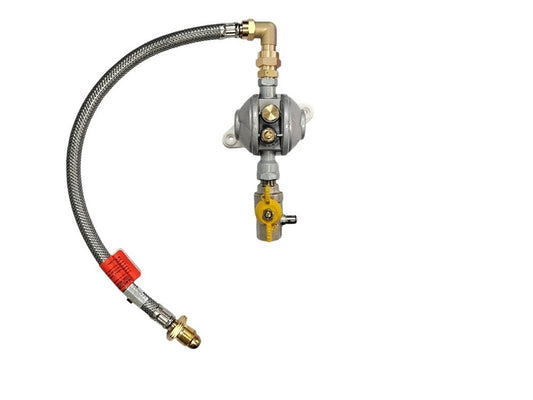 LPG Single Regulator Kit 4kg/hr with OPSO | Single Cylinder | Over-braided Pigtail