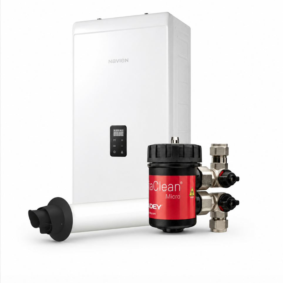 Navien NCB300 28kW Combi Boiler Bundle – Includes Standard Flue & Adey Micro 1 Filter (12 Units)